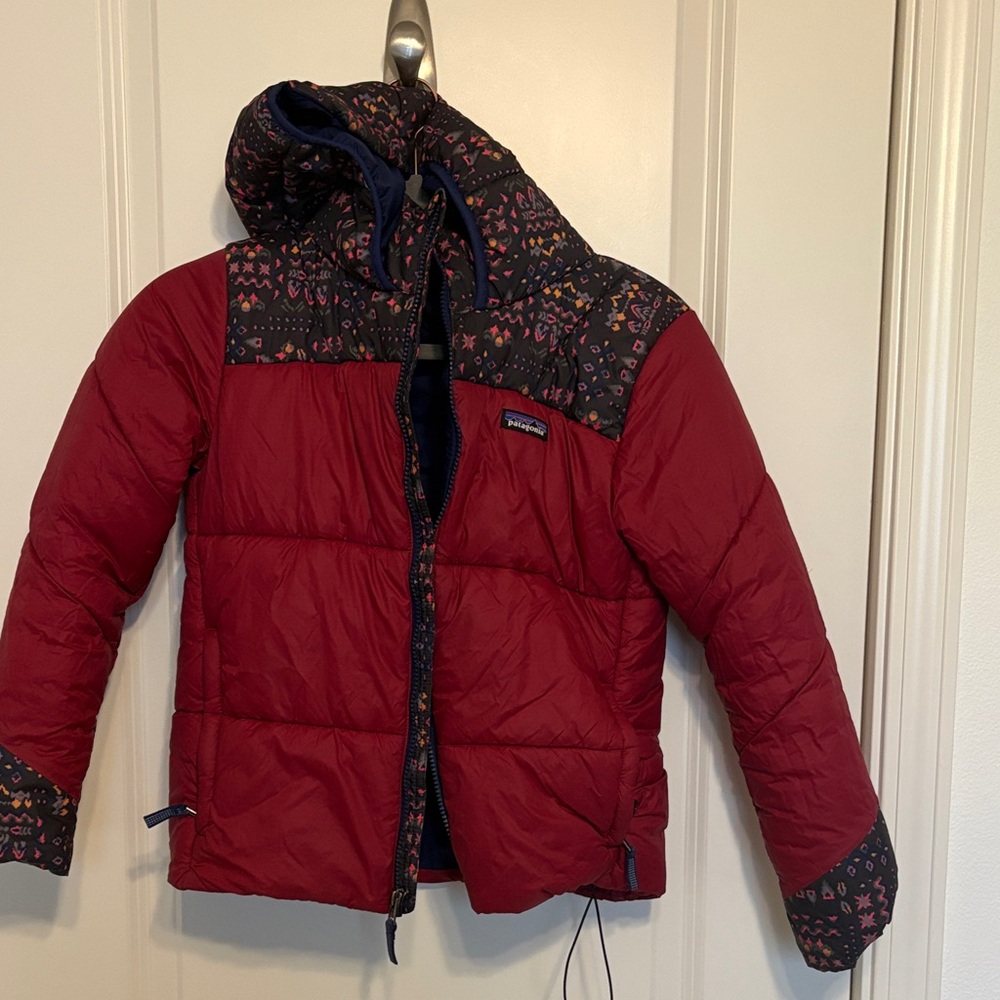 Patagonia Kids' Burgundy and Navy Puffer Jacket
